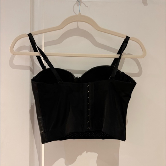 Faux Leather Bustier Corset Crop Top - Picture 4 of 4